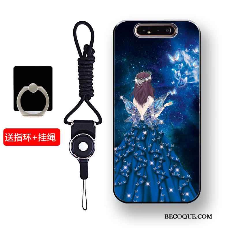 Kuori Samsung Galaxy A80 Laukut Sininen Puhelimen Kuoret, Kotelo Samsung Galaxy A80 Pehmeä Neste Murtumaton