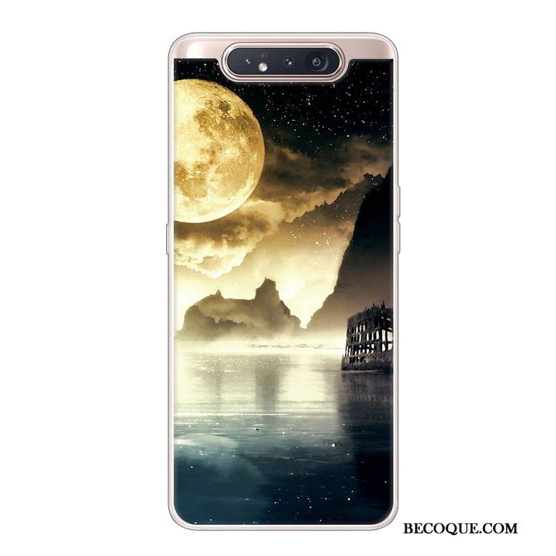Kuori Samsung Galaxy A80 Luova Puhelimen Kuoret Trendi, Kotelo Samsung Galaxy A80 Sarjakuva Musta Murtumaton