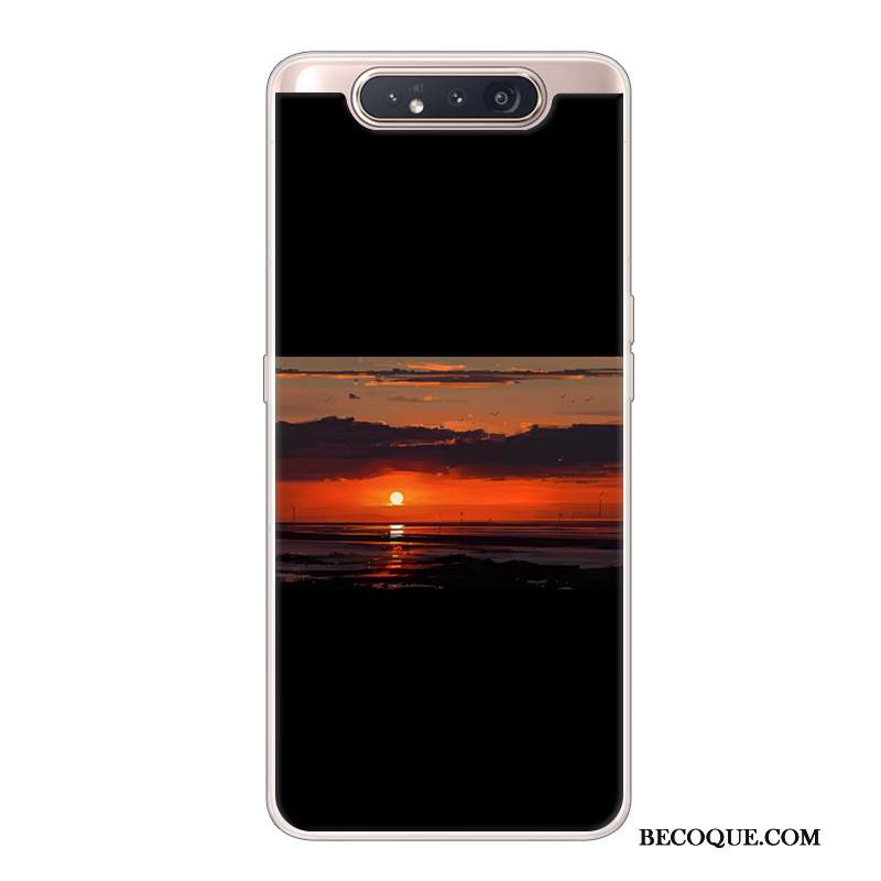 Kuori Samsung Galaxy A80 Luova Puhelimen Kuoret Trendi, Kotelo Samsung Galaxy A80 Sarjakuva Musta Murtumaton