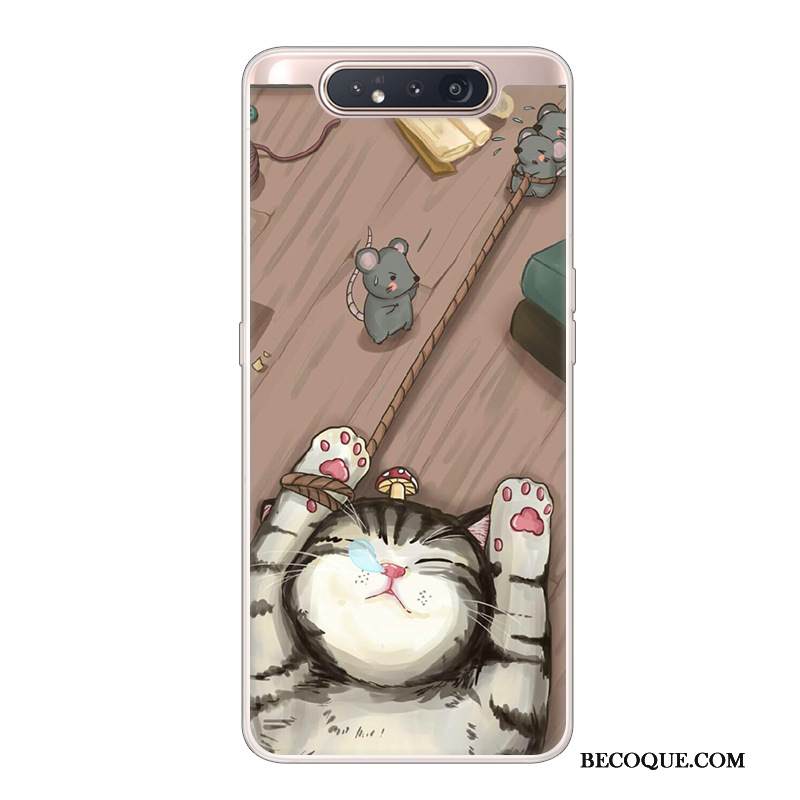 Kuori Samsung Galaxy A80 Luova Puhelimen Kuoret Trendi, Kotelo Samsung Galaxy A80 Sarjakuva Musta Murtumaton