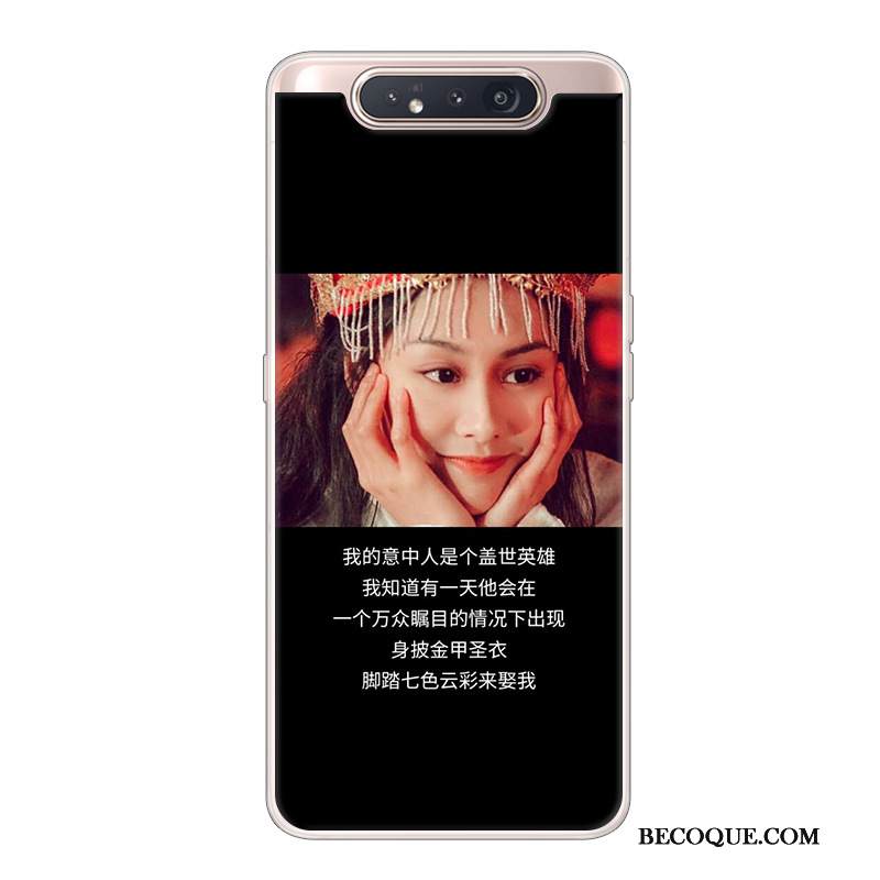 Kuori Samsung Galaxy A80 Luova Puhelimen Kuoret Trendi, Kotelo Samsung Galaxy A80 Sarjakuva Musta Murtumaton