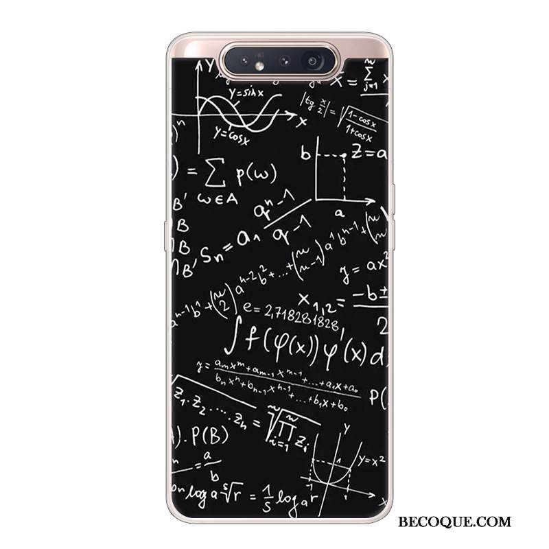 Kuori Samsung Galaxy A80 Luova Puhelimen Kuoret Trendi, Kotelo Samsung Galaxy A80 Sarjakuva Musta Murtumaton