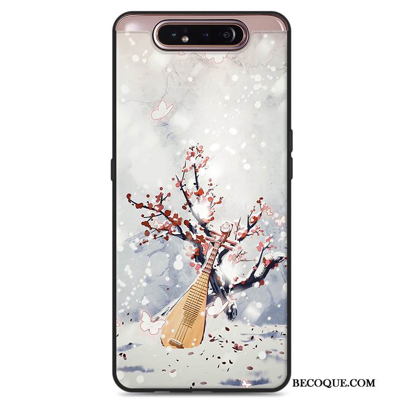 Kuori Samsung Galaxy A80 Pehmeä Neste Harmaa Taide, Kotelo Samsung Galaxy A80 Suojaus Tuuli Kiinalainen Tyyli
