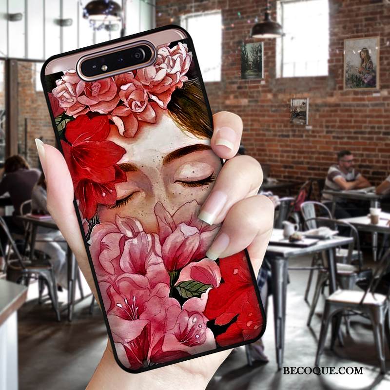 Kuori Samsung Galaxy A80 Pehmeä Neste Punainen Tuuli, Kotelo Samsung Galaxy A80 Suojaus Eurooppa Murtumaton