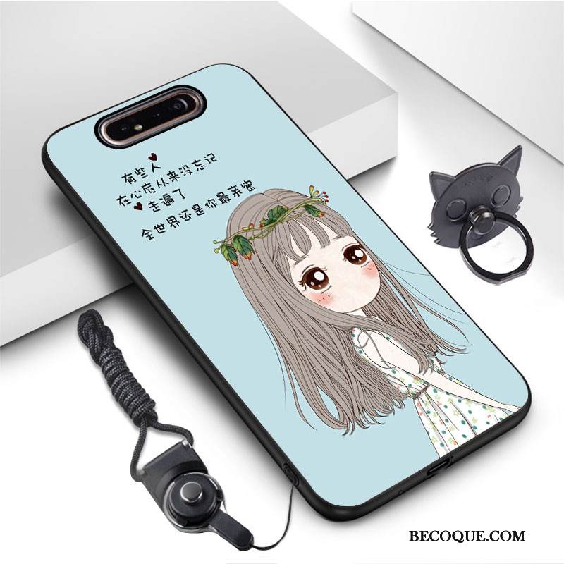 Kuori Samsung Galaxy A80 Pehmeä Neste Vihreä Pesty Suede, Kotelo Samsung Galaxy A80 Luova Puhelimen Kuoret Trendi