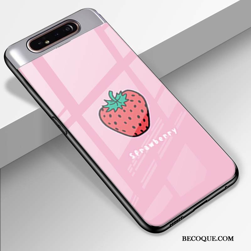 Kuori Samsung Galaxy A80 Suojaus Lasi Murtumaton, Kotelo Samsung Galaxy A80 Persoonallisuus Vihreä