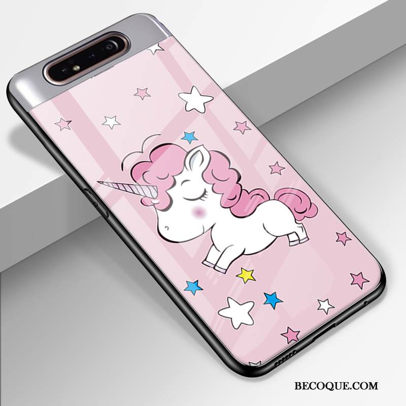 Kuori Samsung Galaxy A80 Suojaus Lasi Murtumaton, Kotelo Samsung Galaxy A80 Persoonallisuus Vihreä