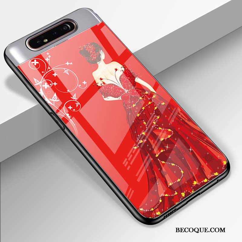 Kuori Samsung Galaxy A80 Suojaus Sideharso Persoonallisuus, Kotelo Samsung Galaxy A80 Lasi Puhelimen Kuoret