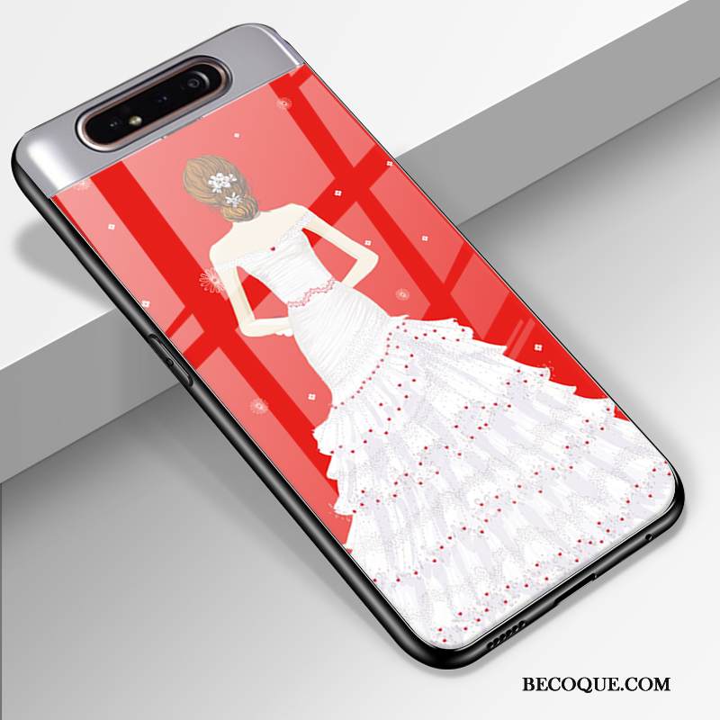 Kuori Samsung Galaxy A80 Suojaus Sideharso Persoonallisuus, Kotelo Samsung Galaxy A80 Lasi Puhelimen Kuoret