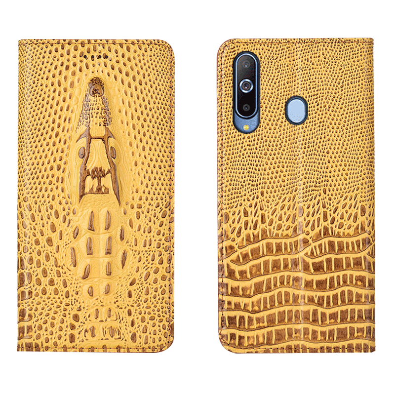 Kuori Samsung Galaxy A8s Laukut Murtumaton Puhelimen Kuoret, Kotelo Samsung Galaxy A8s Nahka Keltainen