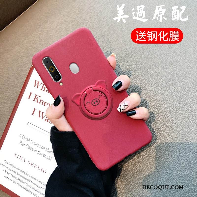 Kuori Samsung Galaxy A8s Laukut Persoonallisuus Pesty Suede, Kotelo Samsung Galaxy A8s Pehmeä Neste Musta Trendi