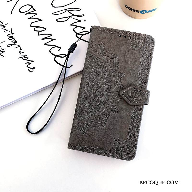 Kuori Samsung Galaxy A8s Laukut Violetti Kuvio, Kotelo Samsung Galaxy A8s Nahka Syvä Väri Murtumaton