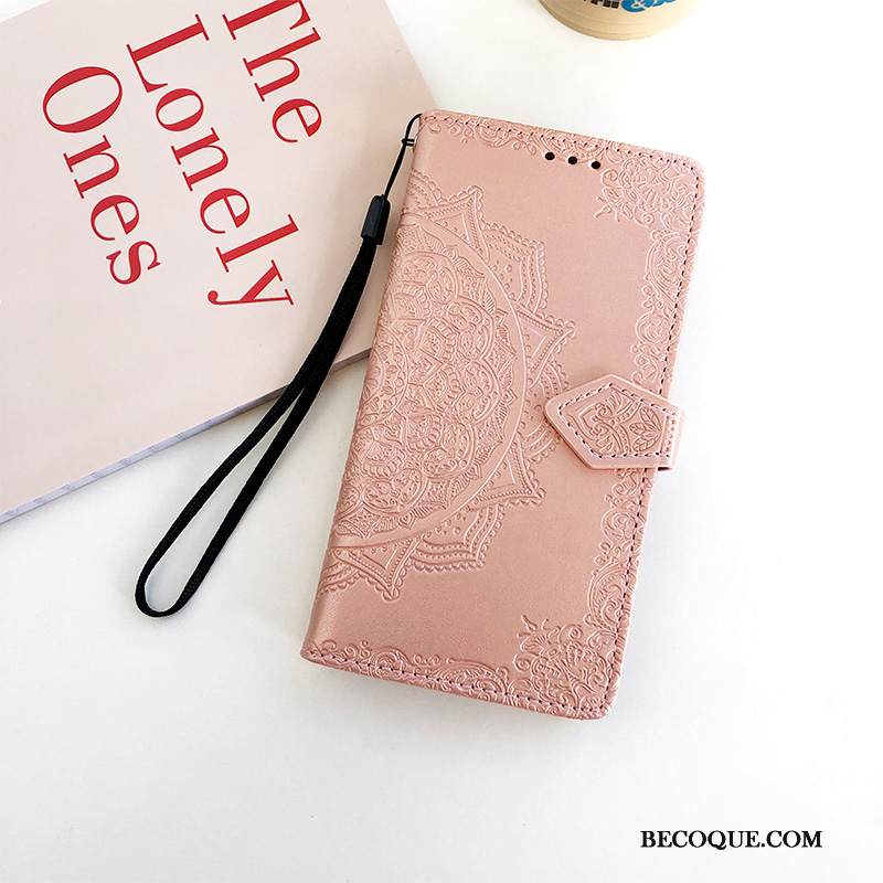 Kuori Samsung Galaxy A8s Laukut Violetti Kuvio, Kotelo Samsung Galaxy A8s Nahka Syvä Väri Murtumaton