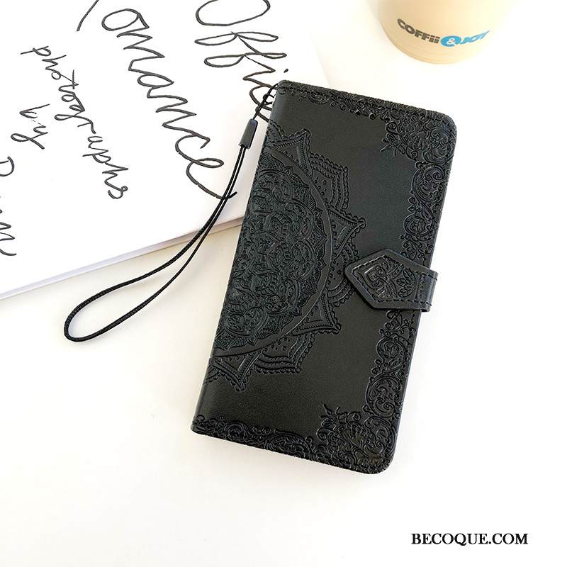 Kuori Samsung Galaxy A8s Laukut Violetti Kuvio, Kotelo Samsung Galaxy A8s Nahka Syvä Väri Murtumaton