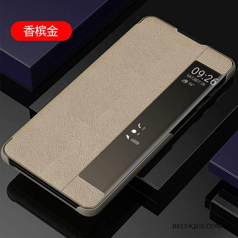 Kuori Samsung Galaxy A8s Nahka Kalvo Pinkki, Kotelo Samsung Galaxy A8s Kuoret Puhelimen Kuoret Kulta