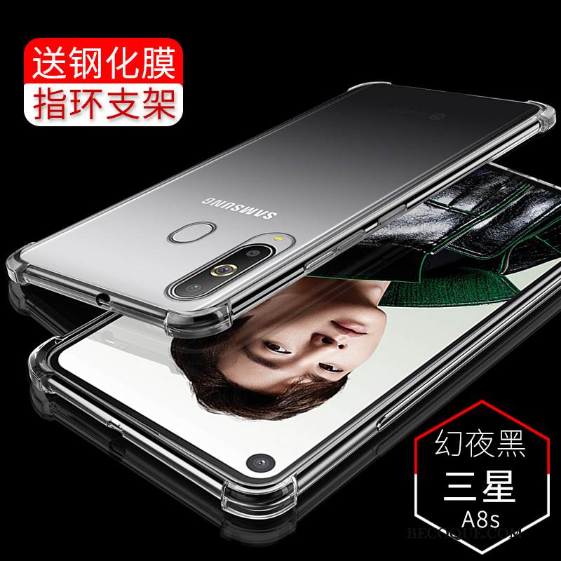 Kuori Samsung Galaxy A8s Pehmeä Neste Punainen Puhelimen Kuoret, Kotelo Samsung Galaxy A8s Suojaus Trendi Suupaltti