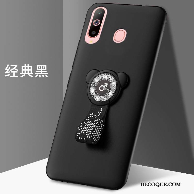 Kuori Samsung Galaxy A8s Sarjakuva Tide-brändi Pesty Suede, Kotelo Samsung Galaxy A8s Laukut Musta Rakastunut