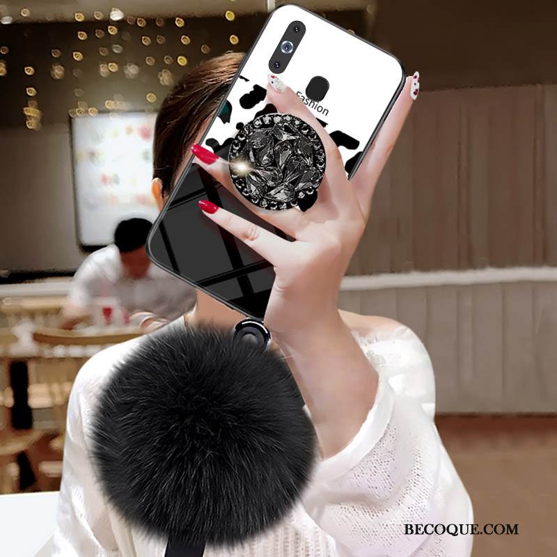 Kuori Samsung Galaxy A8s Strassi Uhkea Puhelimen Kuoret, Kotelo Samsung Galaxy A8s Ylellisyys Valkoinen Net Red