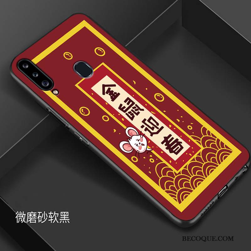 Kuori Samsung Galaxy A8s Suojaus Rikkaus Murtumaton, Kotelo Samsung Galaxy A8s Luova Puhelimen Kuoret Punainen