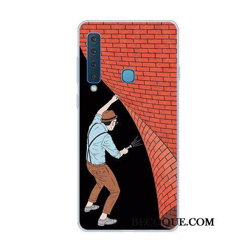 Kuori Samsung Galaxy A9 2018 Pehmeä Neste Murtumaton Puhelimen Kuoret, Kotelo Samsung Galaxy A9 2018 Vuosikerta Sininen Taide