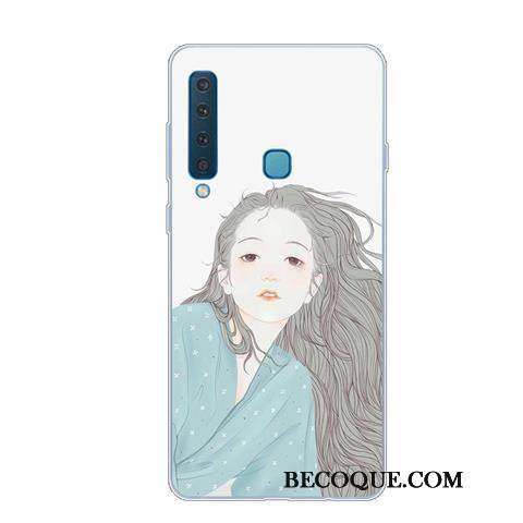 Kuori Samsung Galaxy A9 2018 Pehmeä Neste Murtumaton Puhelimen Kuoret, Kotelo Samsung Galaxy A9 2018 Vuosikerta Sininen Taide