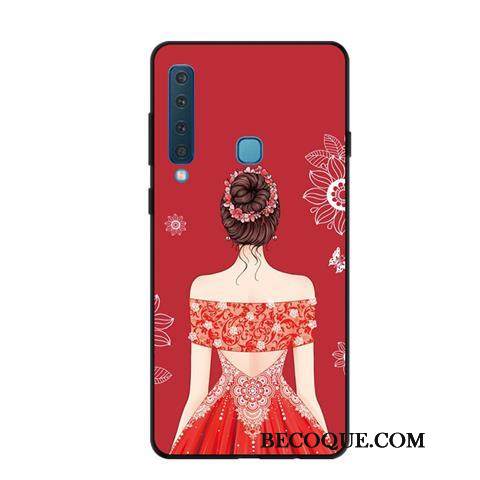 Kuori Samsung Galaxy A9 2018 Pehmeä Neste Sininen Pesty Suede, Kotelo Samsung Galaxy A9 2018 Suojaus Murtumaton Sideharso