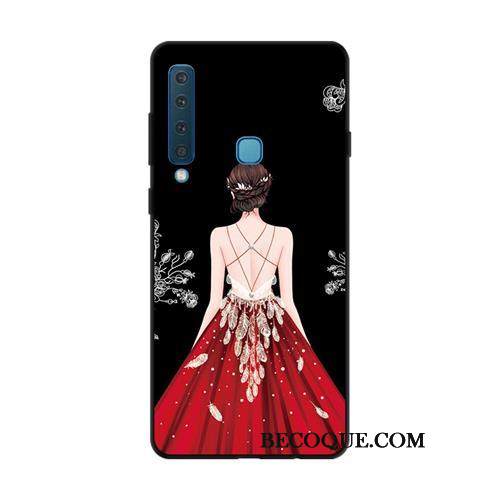 Kuori Samsung Galaxy A9 2018 Pehmeä Neste Sininen Pesty Suede, Kotelo Samsung Galaxy A9 2018 Suojaus Murtumaton Sideharso