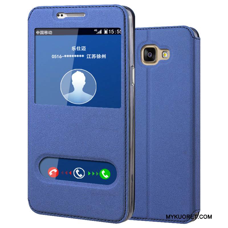 Kuori Samsung Galaxy A9 Kuoret Khaki Murtumaton, Kotelo Samsung Galaxy A9 Nahka Puhelimen Kuoret Hopea