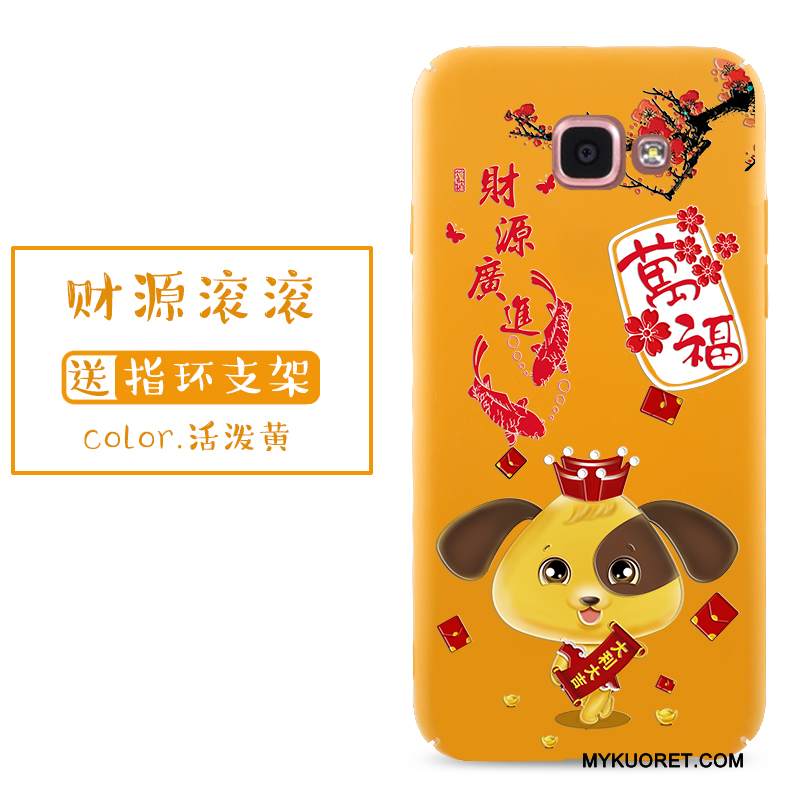 Kuori Samsung Galaxy A9 Laukut Punainen Puhelimen Kuoret, Kotelo Samsung Galaxy A9 Suojaus Kissa Keltainen