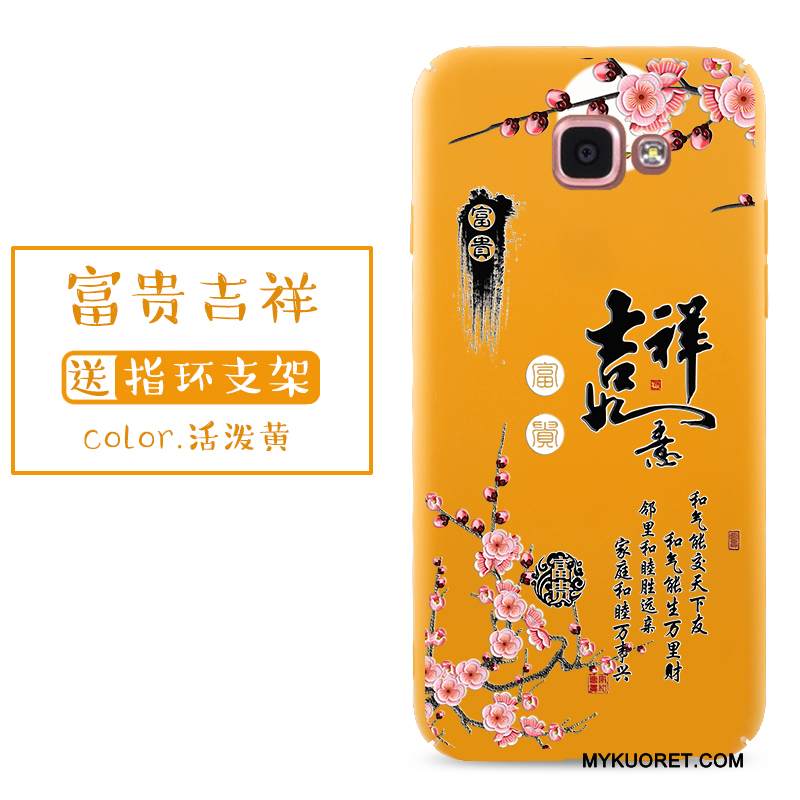 Kuori Samsung Galaxy A9 Laukut Punainen Puhelimen Kuoret, Kotelo Samsung Galaxy A9 Suojaus Kissa Keltainen