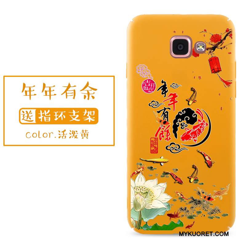 Kuori Samsung Galaxy A9 Laukut Punainen Puhelimen Kuoret, Kotelo Samsung Galaxy A9 Suojaus Kissa Keltainen