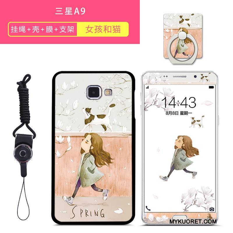 Kuori Samsung Galaxy A9 Monivärinen Murtumaton Puhelimen Kuoret, Kotelo Samsung Galaxy A9 Tuki Kalvo Karkaisu