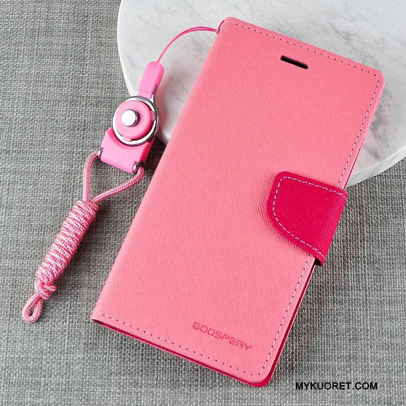 Kuori Samsung Galaxy A9 Nahka Korkea Punainen, Kotelo Samsung Galaxy A9 Suojaus Puhelimen Kuoret