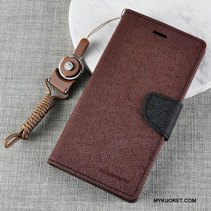 Kuori Samsung Galaxy A9 Nahka Korkea Punainen, Kotelo Samsung Galaxy A9 Suojaus Puhelimen Kuoret