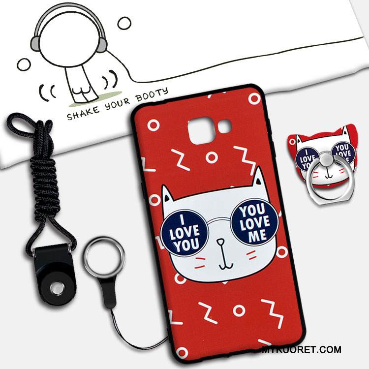 Kuori Samsung Galaxy A9 Silikoni Jauhe Pesty Suede, Kotelo Samsung Galaxy A9 Sarjakuva Ripustettavat Koristeet Puhelimen Kuoret