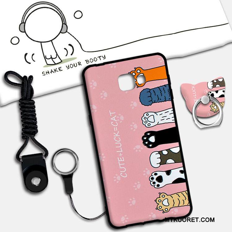 Kuori Samsung Galaxy A9 Silikoni Jauhe Pesty Suede, Kotelo Samsung Galaxy A9 Sarjakuva Ripustettavat Koristeet Puhelimen Kuoret