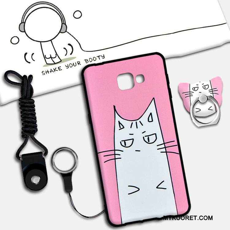 Kuori Samsung Galaxy A9 Silikoni Jauhe Pesty Suede, Kotelo Samsung Galaxy A9 Sarjakuva Ripustettavat Koristeet Puhelimen Kuoret