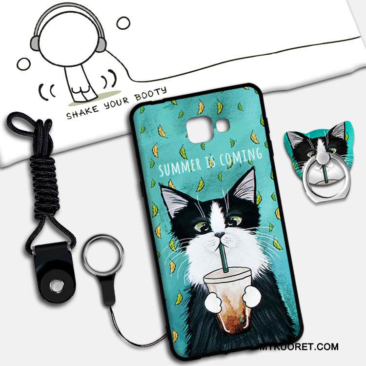 Kuori Samsung Galaxy A9 Silikoni Jauhe Pesty Suede, Kotelo Samsung Galaxy A9 Sarjakuva Ripustettavat Koristeet Puhelimen Kuoret