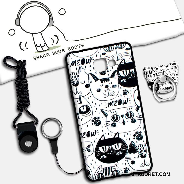 Kuori Samsung Galaxy A9 Silikoni Jauhe Pesty Suede, Kotelo Samsung Galaxy A9 Sarjakuva Ripustettavat Koristeet Puhelimen Kuoret