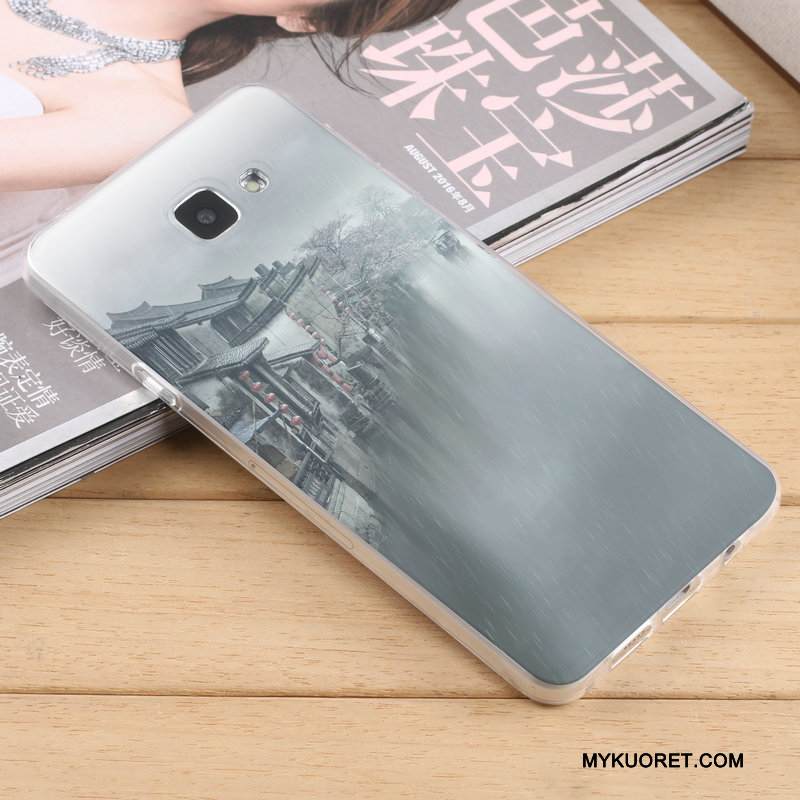 Kuori Samsung Galaxy A9 Silikoni Korkea Puhelimen Kuoret, Kotelo Samsung Galaxy A9 Suojaus Sininen