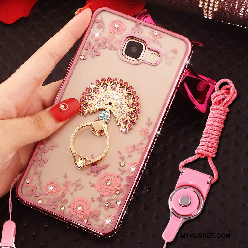 Kuori Samsung Galaxy A9 Strassi Puhelimen Kuoret Jauhe, Kotelo Samsung Galaxy A9 Suojaus Rengas Ripustettavat Koristeet