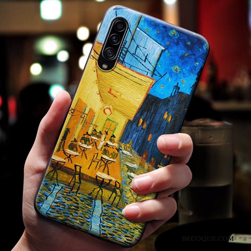 Kuori Samsung Galaxy A90 5g Kohokuviointi Murtumaton Sininen, Kotelo Samsung Galaxy A90 5g Suojaus Puhelimen Kuoret