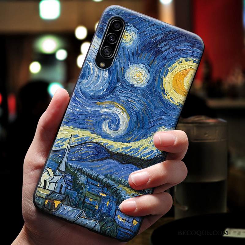 Kuori Samsung Galaxy A90 5g Kohokuviointi Murtumaton Sininen, Kotelo Samsung Galaxy A90 5g Suojaus Puhelimen Kuoret