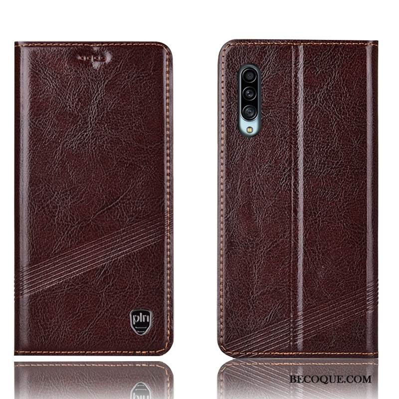 Kuori Samsung Galaxy A90 5g Nahka Musta Murtumaton, Kotelo Samsung Galaxy A90 5g Suojaus Puhelimen Kuoret