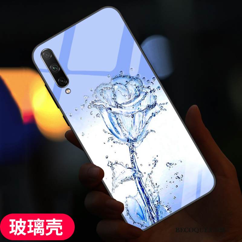 Kuori Samsung Galaxy A90 5g Silikoni Lasi Muokata, Kotelo Samsung Galaxy A90 5g Tila Peili Sininen