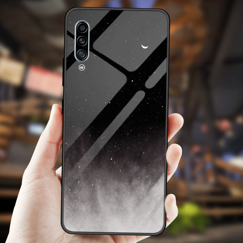 Kuori Samsung Galaxy A90 5g Suojaus Rakastunut Sininen, Kotelo Samsung Galaxy A90 5g Pehmeä Neste Karkaisu Tähtitaivas