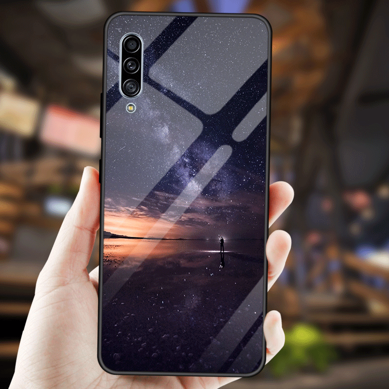 Kuori Samsung Galaxy A90 5g Suojaus Rakastunut Sininen, Kotelo Samsung Galaxy A90 5g Pehmeä Neste Karkaisu Tähtitaivas