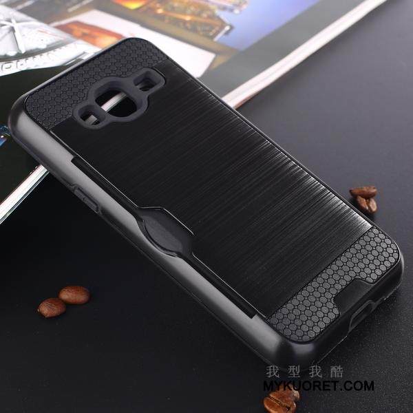 Kuori Samsung Galaxy J3 2015 Silikoni Johdin Kortti, Kotelo Samsung Galaxy J3 2015 Suojaus Puhelimen Kuoret Jauhe