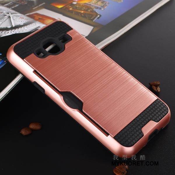 Kuori Samsung Galaxy J3 2015 Silikoni Johdin Kortti, Kotelo Samsung Galaxy J3 2015 Suojaus Puhelimen Kuoret Jauhe