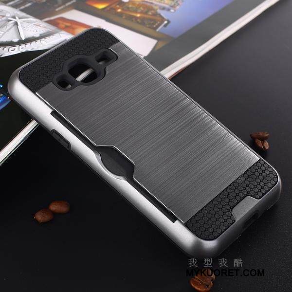 Kuori Samsung Galaxy J3 2015 Silikoni Johdin Kortti, Kotelo Samsung Galaxy J3 2015 Suojaus Puhelimen Kuoret Jauhe